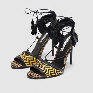 Zara Trafaluc open toe strappy heel, size 37
